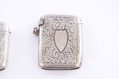 Lot 407 - A COLLECTION OF SIX 20TH CENTURY SILVER VESTA CASES