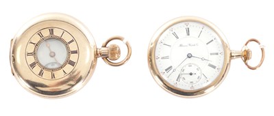 Lot 339 - TWO AMERICAN GOLD PLATED POCKET WATCHES
