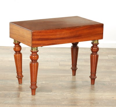 Lot 1253 - A 19TH CENTURY CAMPHOR WOOD CAMPAIGN BIDET