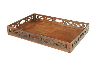 Lot 1312 - A GEORGE III FIGURED MAHOGANY TRAY