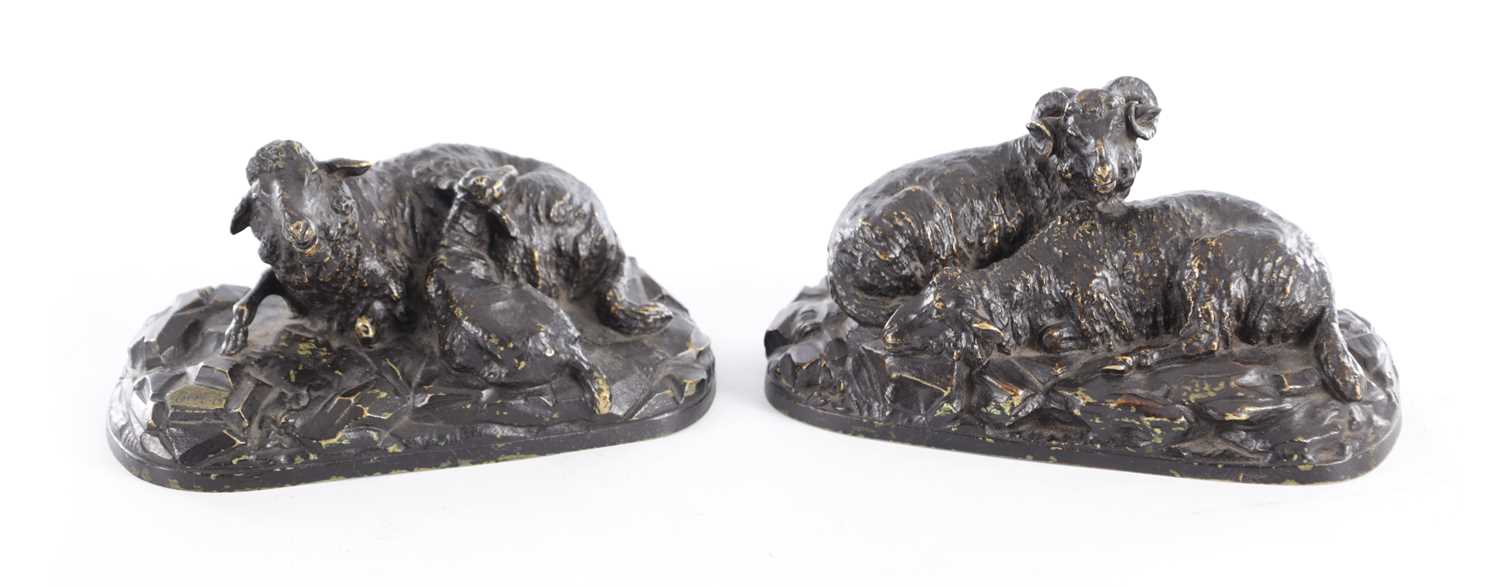Lot 663 - BUCI. A PAIR OF 19TH CENTURY PATINATED BRONZE SCULPTURES