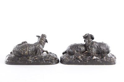 Lot 663 - BUCI. A PAIR OF 19TH CENTURY PATINATED BRONZE SCULPTURES