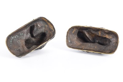 Lot 663 - BUCI. A PAIR OF 19TH CENTURY PATINATED BRONZE SCULPTURES