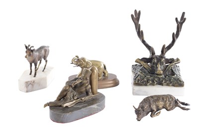 Lot 616 - A COLLECTION OF 19TH CENTURY BRONZE SCULPTURES