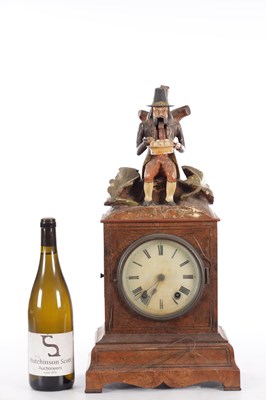 Lot 1006 - A RARE 19TH CENTURY BLACK FOREST AUTOMATION “DUMPLING EATER” MANTEL CLOCK