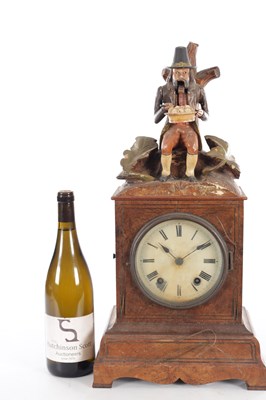 Lot 1006 - A RARE 19TH CENTURY BLACK FOREST AUTOMATION “DUMPLING EATER” MANTEL CLOCK