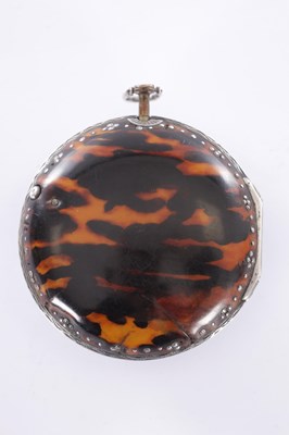 Lot 347 - AN 18TH CENTURY SILVER AND TORTOISHELL PAIR CASED POCKET WATCH BY BENJAMIN BARBER, LONDON