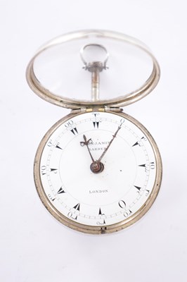 Lot 347 - AN 18TH CENTURY SILVER AND TORTOISHELL PAIR CASED POCKET WATCH BY BENJAMIN BARBER, LONDON