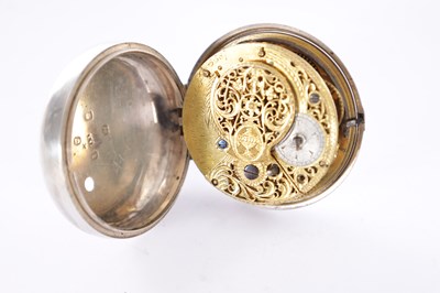 Lot 347 - AN 18TH CENTURY SILVER AND TORTOISHELL PAIR CASED POCKET WATCH BY BENJAMIN BARBER, LONDON