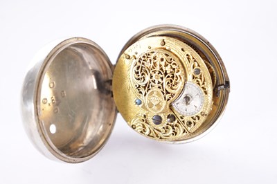 Lot 347 - AN 18TH CENTURY SILVER AND TORTOISHELL PAIR CASED POCKET WATCH BY BENJAMIN BARBER, LONDON