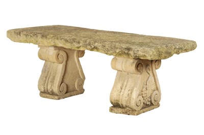 Lot 1161 - A GOOD EARLY 19TH CENTURY CARVED STONE BENCH