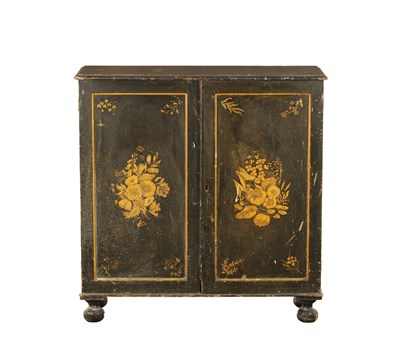 Lot 1270 - A 19TH CENTURY PAINTED SIDE CABINET