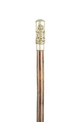 Lot 793 - AN EARLY 20TH CENTURY SILVER MOUNTED WOODEN WALKING STICK