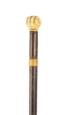 Lot 818 - A LATE 19TH CENTURY IVORY HANDLED WALKING STICK