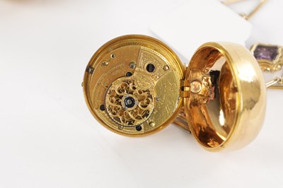 Lot 362 - JAMES PIKE, ELTHAM. A GEORGE III GOLD REPOUSE PAIR CASED POCKET WATCH AND CHAIN