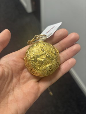 Lot 362 - JAMES PIKE, ELTHAM. A GEORGE III GOLD REPOUSE PAIR CASED POCKET WATCH AND CHAIN