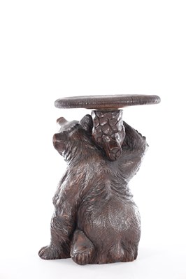 Lot 740 - A GOOD 19TH CENTURY CARVED LINDEN WOOD BLACKFOREST BEAR PIANO STOOL