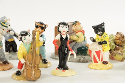 Lot 15 - A SET OF TEN PORCELAIN BESWICK CAT CHORUS FIGURES AND A SET OF SIX PORCELAIN BESWICK MONKEY FIGURES