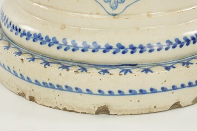 Lot 18 - AN UNUSUAL 19TH CENTURY BLUE AND WHITE DELFT WARE CIRCULAR GARDEN SEAT