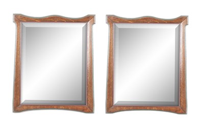 Lot 1164 - A PAIR OF ARTS AND CRAFTS OAK HANGING MIRRORS