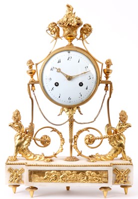 Lot 549 - AN EARLY 19th CENTURY FRENCH ORMOLU AND WHITE...