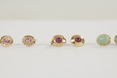 Lot 260 - A COLLECTION OF THREE PAIRS OF 9CT GOLD EARRINGS