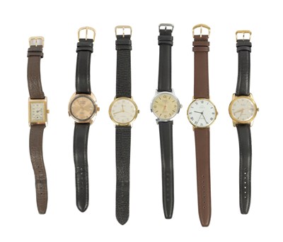 Lot 296 - A COLLECTION OF SIX VINTAGE GENTLEMAN'S WRISTWATCHES
