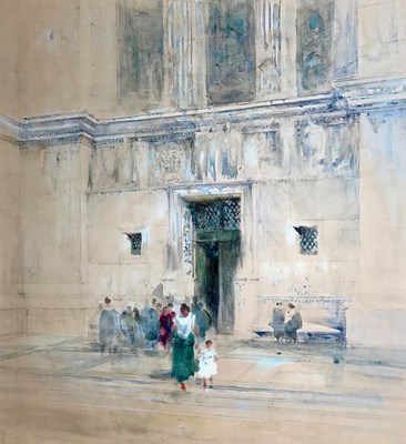 Lot 843 - A WILLIAM WALCOT (1874–1943) WATERCOLOUR, ‘MEDITERRANEAN CHURCH SCENE’
