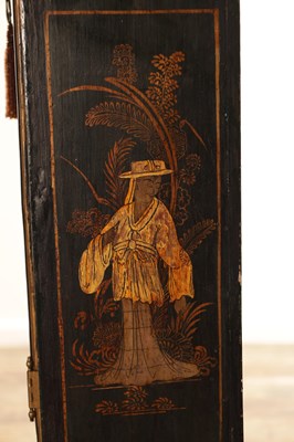 Lot 947 - JOHN ELLICOTT, LONDON. A GEORGE III GREEN LACQUERED CHINOISERIE QUARTER CHIMING LONGCASE CLOCK