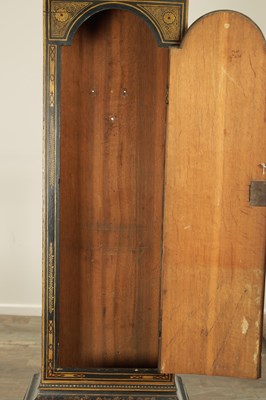Lot 1007 - JOHN TAYLOR, LONDON. A GEORGE III GREEN LACQUERED CHINOISERIE LONGCASE CLOCK