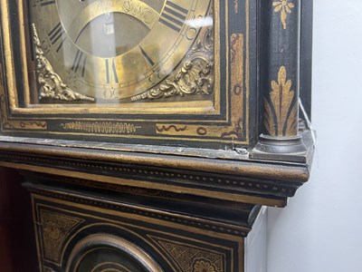 Lot 1007 - JOHN TAYLOR, LONDON. A GEORGE III GREEN LACQUERED CHINOISERIE LONGCASE CLOCK