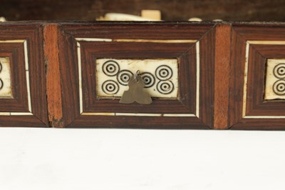 Lot 497 - A 17TH CENTURY INDO-PORTUGUESE COLONIAL INLAID IVORY ROSEWOOD TABLE CABINET