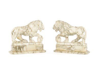 Lot 548 - A PAIR OF REGENCY STYLE CARVED WHITE MARBLE SCULPTURES