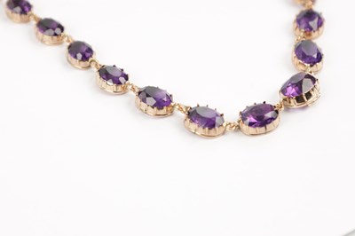 Lot 214 - A 9CT GOLD AMETHYST RIVIERE NECKLACE