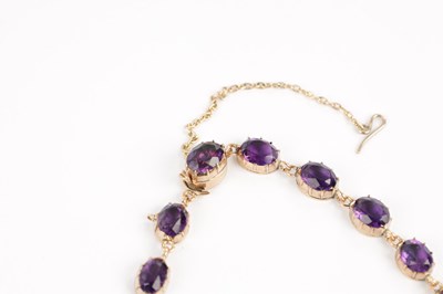 Lot 214 - A 9CT GOLD AMETHYST RIVIERE NECKLACE