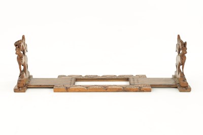 Lot 745 - A 19TH CENTURY CARVED LINDEN WOOD BLACK FOREST ADJUSTABLE BOOK REST