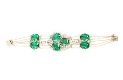 Lot 273 - AN EARLY VICTORIAN PASTE SET BRACELET