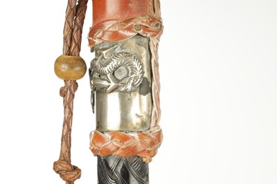 Lot 815 - AN UNUSUAL 19TH CENTURY FRENCH CARVED EBONY WALKING CANE