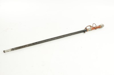 Lot 815 - AN UNUSUAL 19TH CENTURY FRENCH CARVED EBONY WALKING CANE