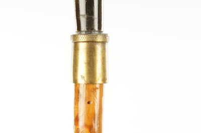 Lot 805 - TWO LATE 19TH CENTURY CARVED HORN WALKING STICKS