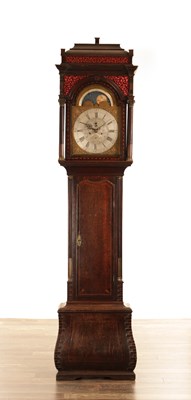 Lot 1011 - THOMAS HADEN, DUDLEY, A GEORGE III EIGHT DAY OAK LONGCASE CLOCK