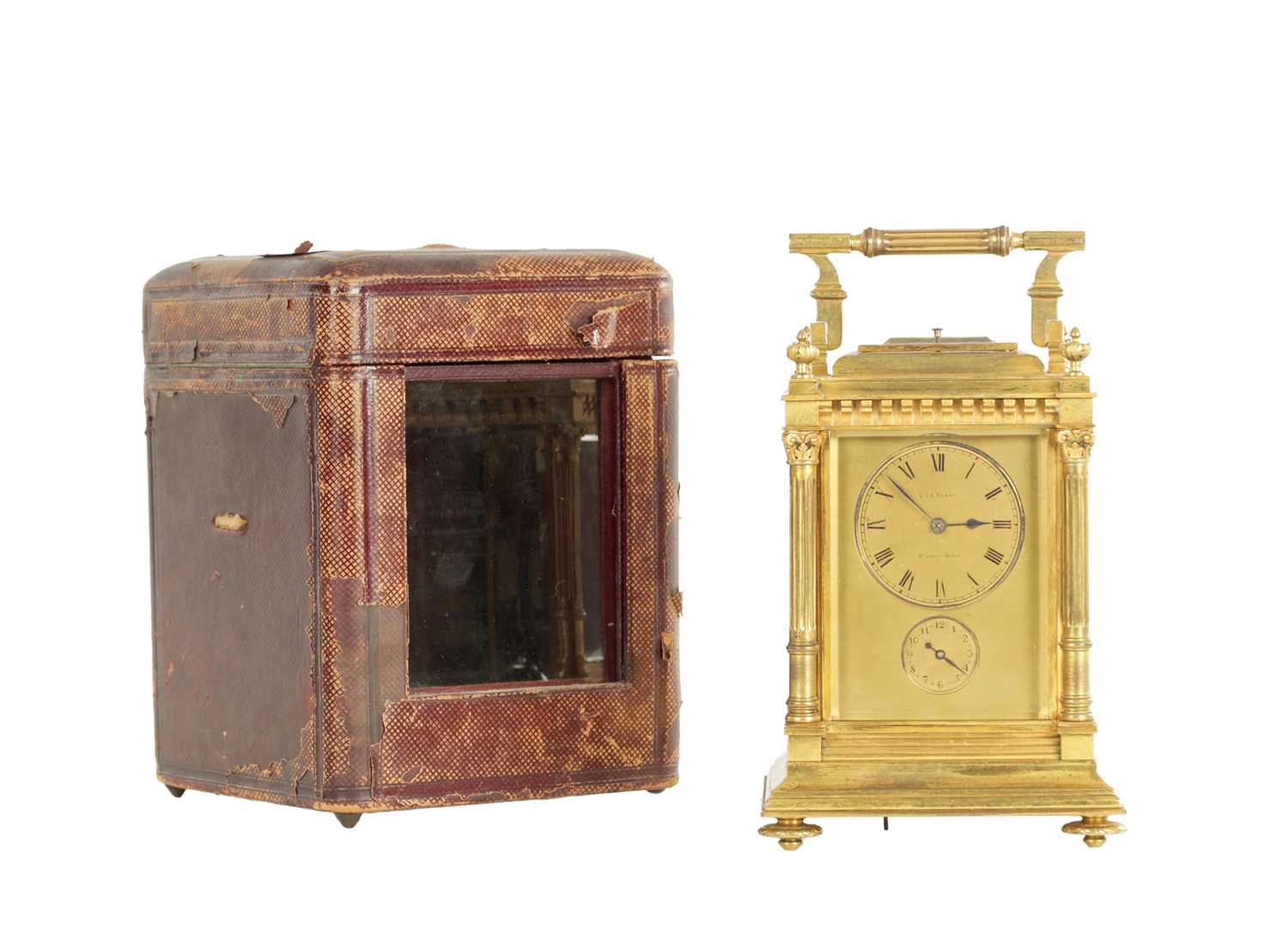 Lot 972 - L & E FABRE. A LATE 19TH CENTURY OVERSIZED GRAND SONNERIE WESTMINSTER CHIME CARRIAGE CLOCK
