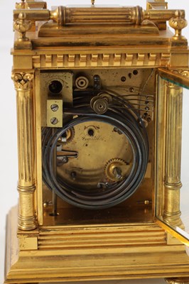 Lot 972 - L & E FABRE. A LATE 19TH CENTURY OVERSIZED GRAND SONNERIE WESTMINSTER CHIME CARRIAGE CLOCK