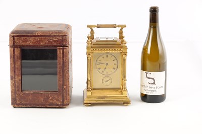 Lot 972 - L & E FABRE. A LATE 19TH CENTURY OVERSIZED GRAND SONNERIE WESTMINSTER CHIME CARRIAGE CLOCK