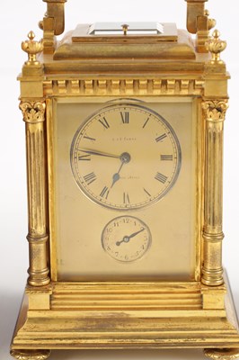 Lot 972 - L & E FABRE. A LATE 19TH CENTURY OVERSIZED GRAND SONNERIE WESTMINSTER CHIME CARRIAGE CLOCK