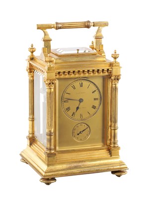 Lot 972 - L & E FABRE. A LATE 19TH CENTURY OVERSIZED GRAND SONNERIE WESTMINSTER CHIME CARRIAGE CLOCK