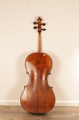 Lot 785 - FULL SIZE ANTIQUE CELLO AND BOW