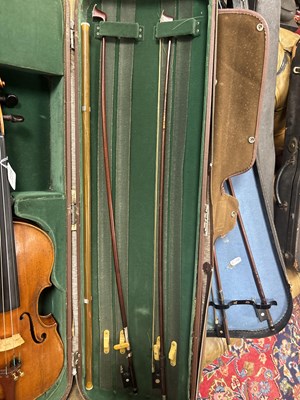 Lot 774 - ITALIAN VIOLIN LABELLED OFFICINA CLAUDIO MONTEVERDE, SIGNED GIO MARIA CERUTI 1923. CREMONA.