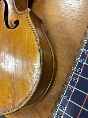 Lot 774 - ITALIAN VIOLIN LABELLED OFFICINA CLAUDIO MONTEVERDE, SIGNED GIO MARIA CERUTI 1923. CREMONA.