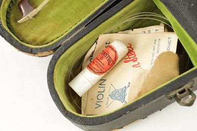 Lot 770 - AN ANTIQUE CASED VIOLIN, LABELLED SANCTUS SERAPHIN AND BOW